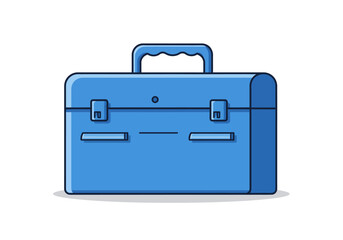 Blue toolbox A retrostyle illustration of a sturdy container ready for work