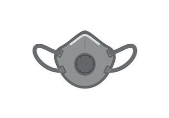 Obraz premium A gray N95 respirator mask with a valve ready for protection