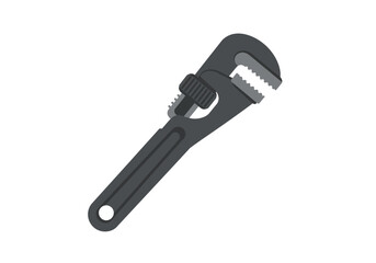 Pipe Wrench A dark angled wrench with jagged jaws ready for plumbing work