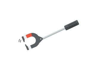 Animated magnet wand ready to pull in metal