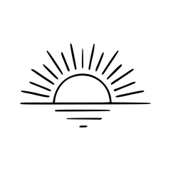 minimalist sunrise or sunset over water