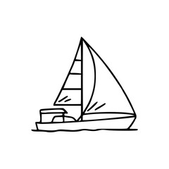 simple sailing ship line art