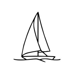 simple sailing ship line art