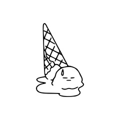 dropped ice cream cartoon drawing