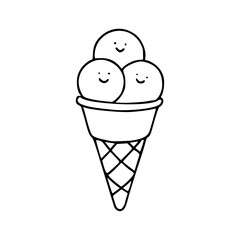 smiling ice cream cartoon illustration