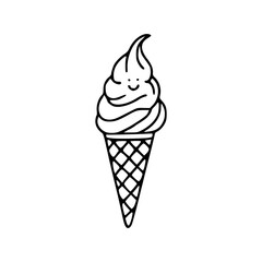 smiling ice cream cartoon illustration