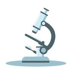 Detailed microscope, vector, flat design, science, research, medicine, medical equipment, laboratory equipment