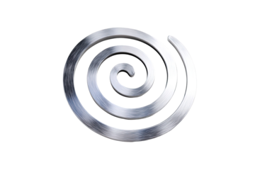 A metallic spiral design, circular, 3D rendered