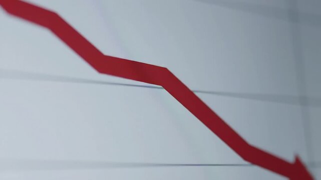 Economic Downturn Visual Red Arrow Indicates Decline