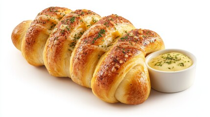 Fototapeta premium Delectable assortment of freshly baked bread on pristine white plate freshly