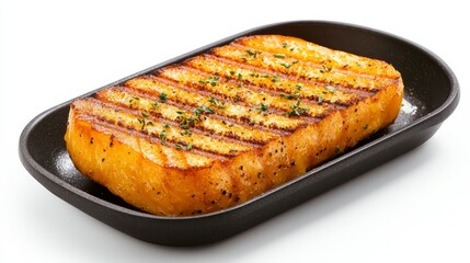 Sizzling culinary masterpiece pan of meat and herbs bursting with flavor sizzling