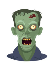 Zombies for Halloween. Flat vector clipart, illustration with isolated background.