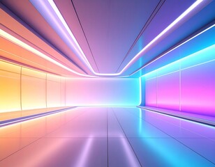 empty space in modern room background, abstract smooth shape, curve line, fade vibrant color gradient