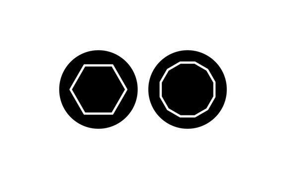 Simple and cute line icon of hex and 12-point socket for mechanic tool and car maintenance illustration