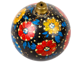 Hand-Painted Vintage Christmas Ornament PNG