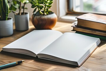 Naklejka premium Ultra Hd Image of English Book Resting on the Table of Working Space