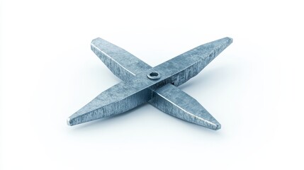 Electric screwdriver with silver bit positioned at  slight angle on white background