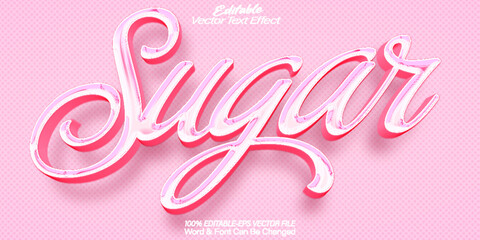 Sugar Vector Text Effect Editable Alphabet Candy Sweet Pink
