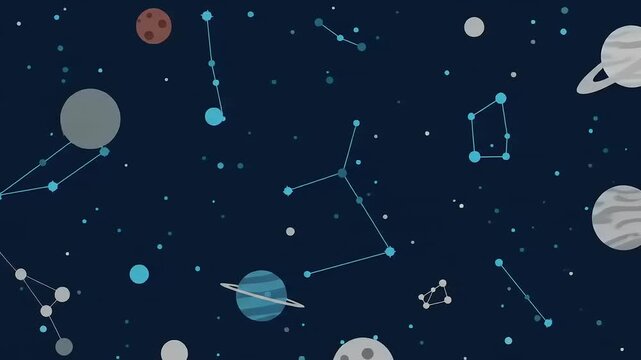 Celestial Pattern with Space Background.