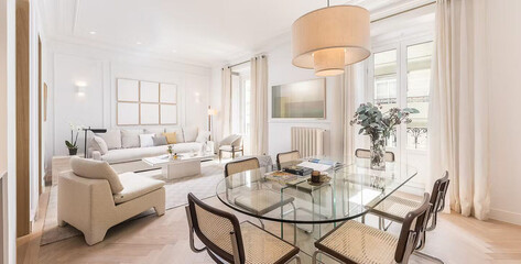 modern luxury dining room interior, 3d render
