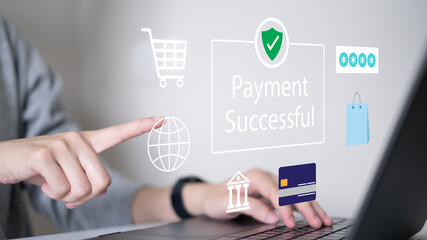 Online payment digital banking technology password encryption information protection safety identity verification authentication credit card concept