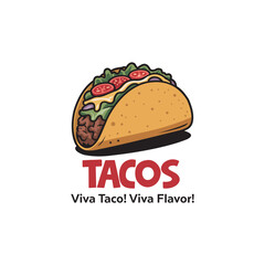 Authentic Mexican Tacos Logo Design – Vibrant and Flavorful Emblem Featuring Traditional Tacos with Fresh Ingredients, Perfect for Food Trucks, Restaurants, and Street Food Branding.