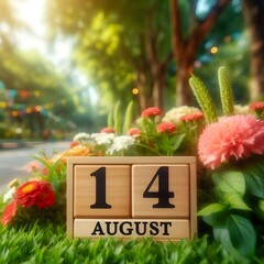 14 august Wooden Box with Emblem of Independence Day.
