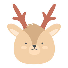 Cute Deer Face Illustration
