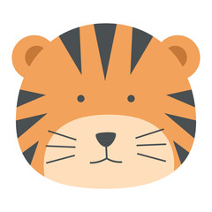 Cute Tiger Face Illustration