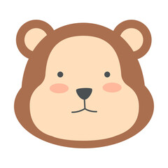 Cute Monkey Face Illustration
