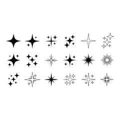 Sparkle Star Icons Set