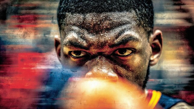 Focused Basketball Player Portrait