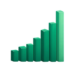 3d vector green graph showing business growth concept
