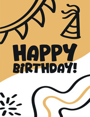 Happy Birthday Vertical Minimalistic Postcard