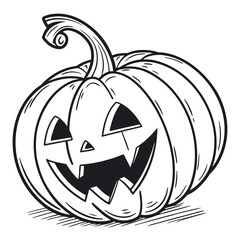 Halloween jackolantern pumpkin isolated on white background