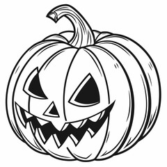 Halloween pumpkin jackolantern isolated on white background, a festive decoration