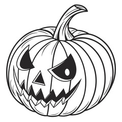 Illustration of a spooky halloween pumpkin isolated on white background