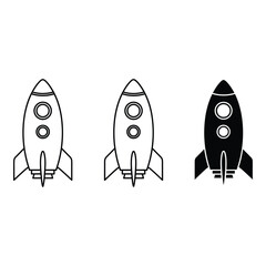 Rocket launch icon set