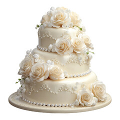 realistic 3d model of tiered wedding cake with roses
