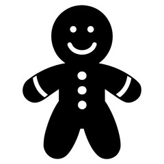 gingerbread vector clean black silhouette design white background