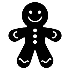 gingerbread vector clean black silhouette design white background