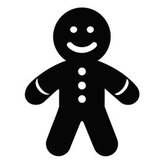 gingerbread vector clean black silhouette design white background