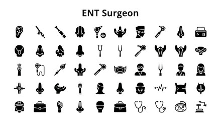 ENT Surgeon and Otolaryngology Icons
