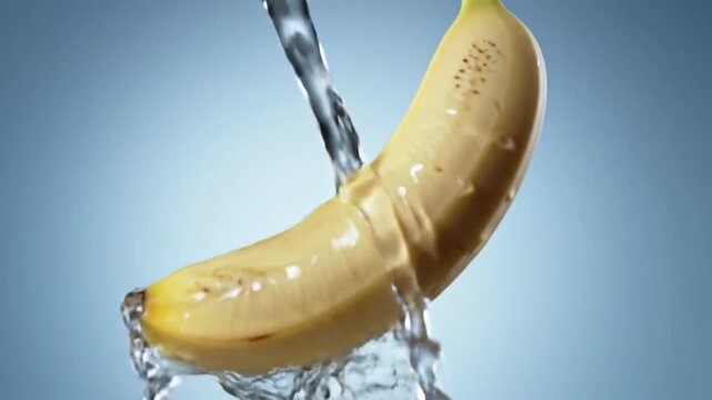 banana splash water videos of fruit and flowers for commercial needs product advertisements generated vo2