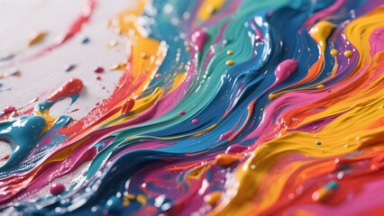 Naklejka premium Vibrant Swirls of Paint in Abstract Composition