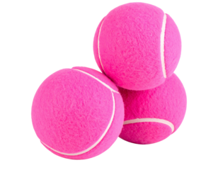 Stacked Pink Tennis Balls with Soft Lighting and Shadow Play, Slight Angle Isolated on Transparent Background PNG