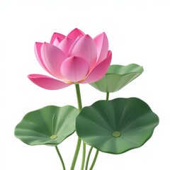 Two beautiful pink lotus flowers blooming gracefully on a still surface of water surrounded by lush greenery