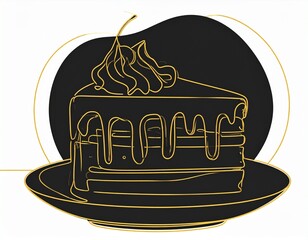 Minimalist Cake Slice Illustration