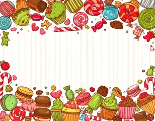 Sweet Candies and Cupcakes Frame