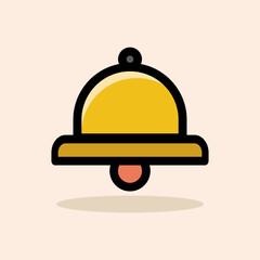 Yellow bell-shaped notification symbol with a minimalist design representing alerts or reminders in a digital context